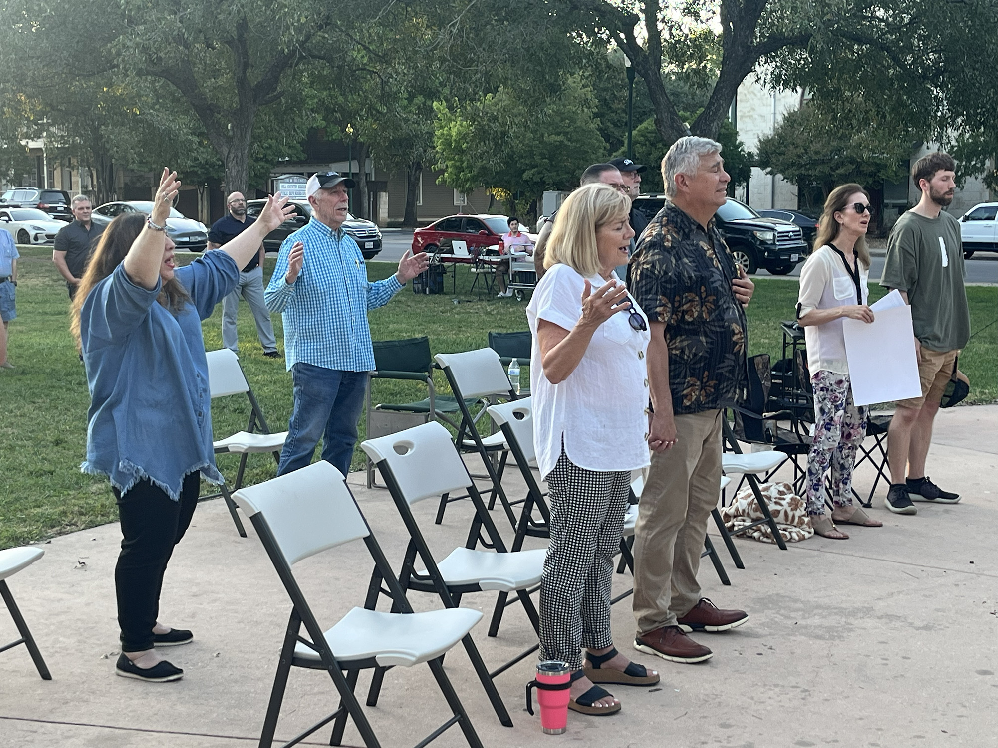 Lift hands and worship Him