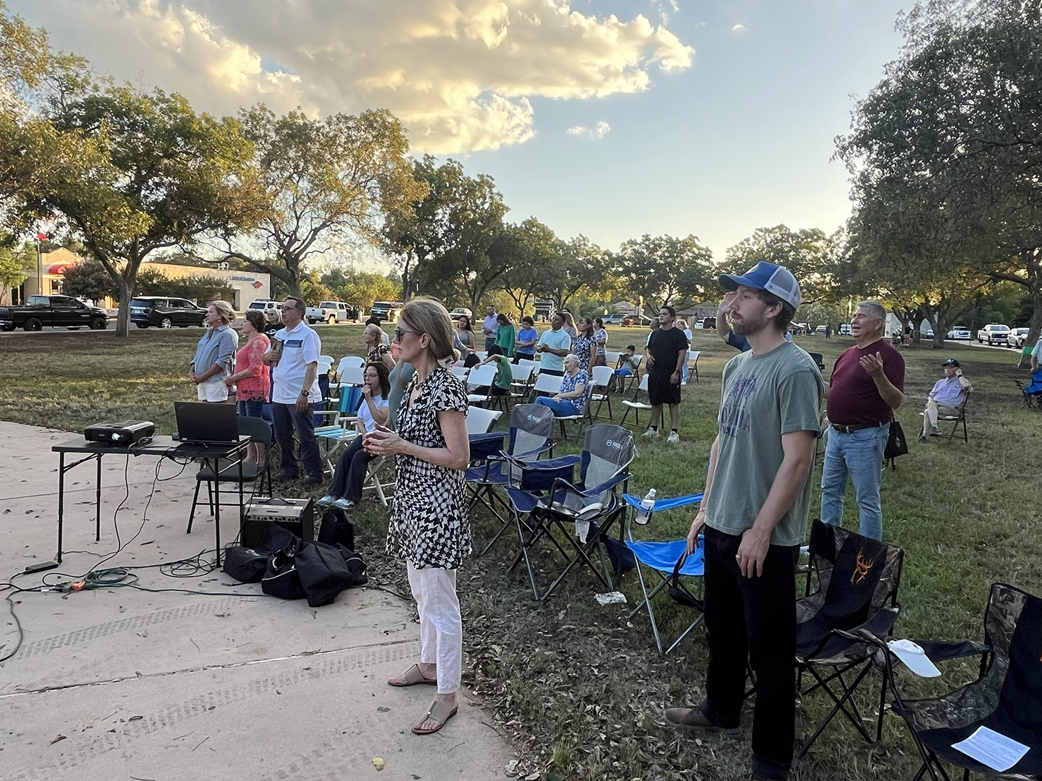 Whether in lawn chairs or standing, we seek His presence