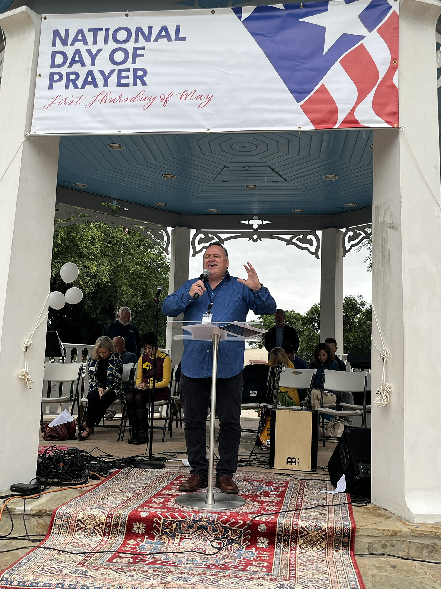 Pastor Bernie Berg prayed for the church in America