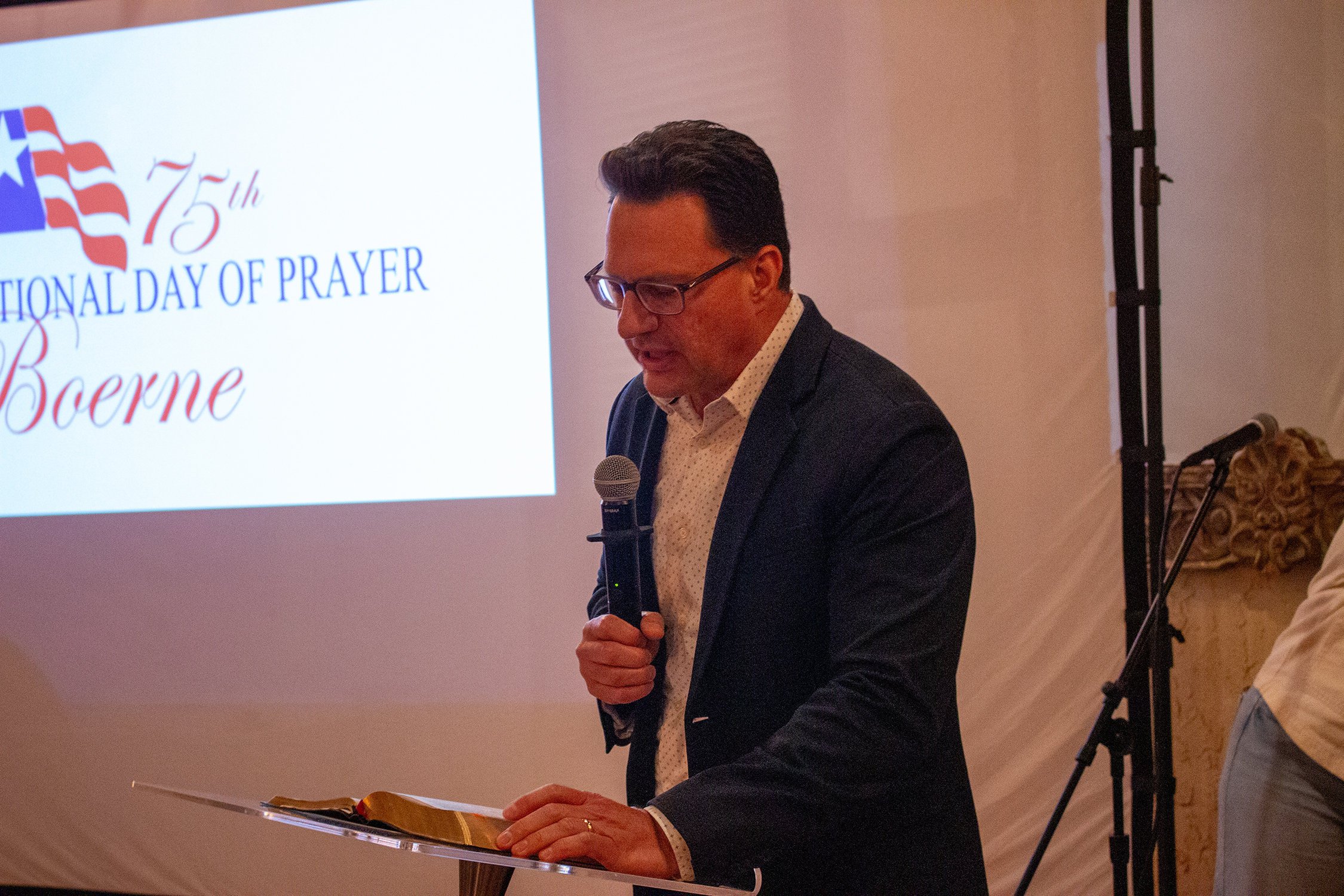 Pastor Mark Quick opens with a word from the Sermon on the Mount and an invocation