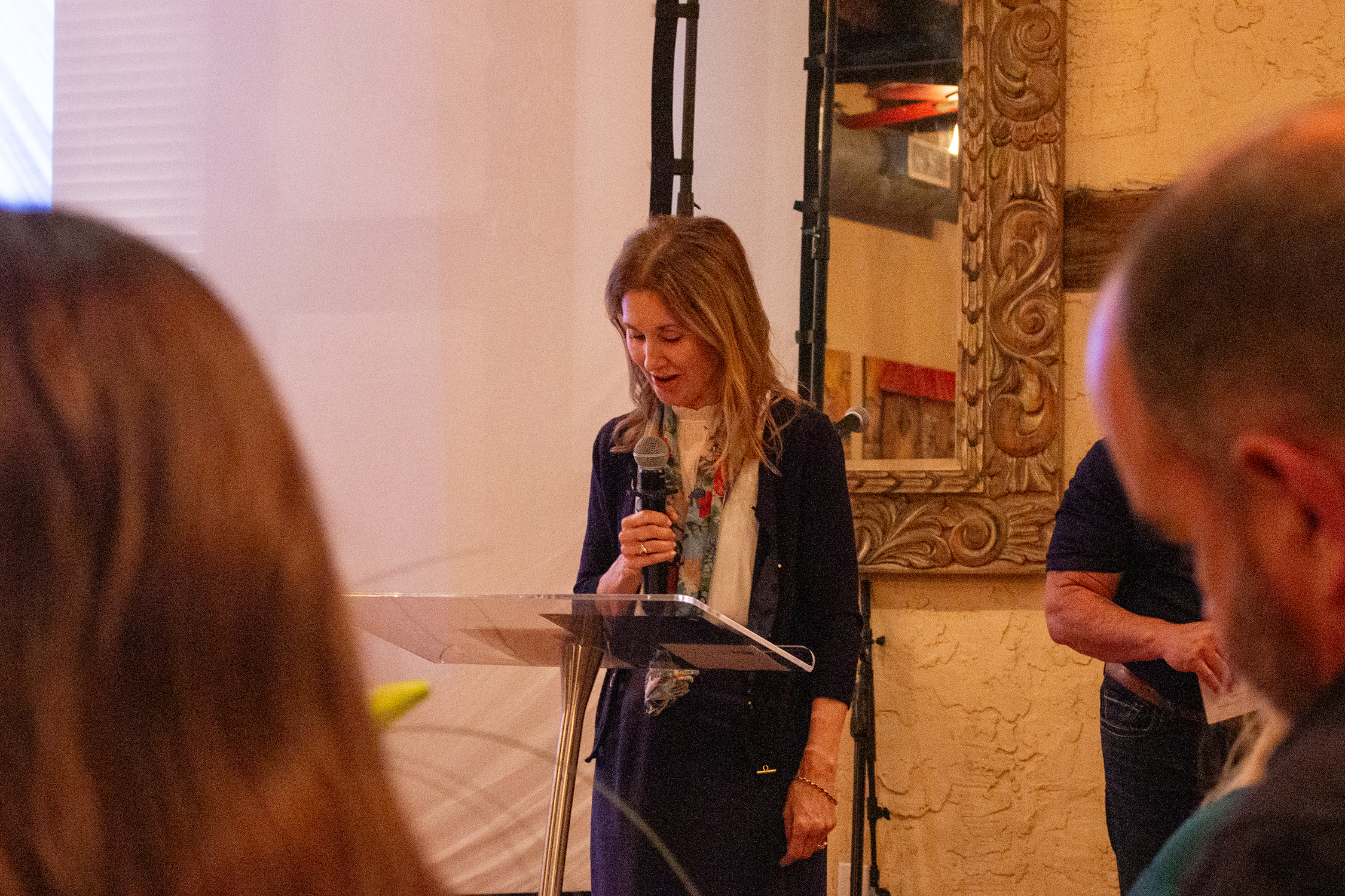 Mina O'Connell thanks those who participated in the prayer event