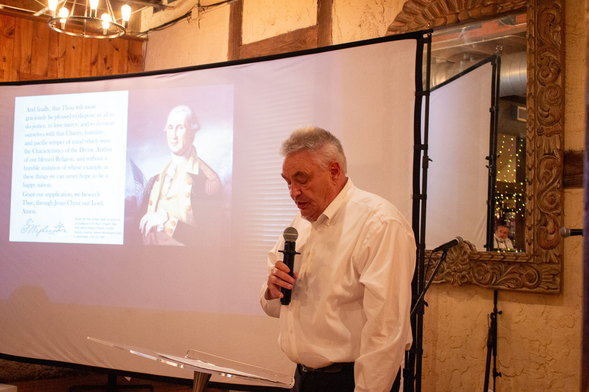 George Washington prays a prayer of George Washington for national unity among the states
